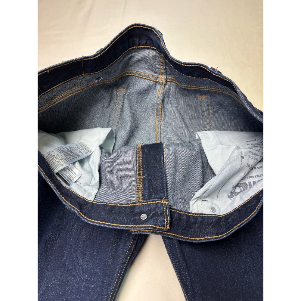 Levis 505 Regular Fit Straight Leg Jeans Mens 42x26 Dark Wash Indigo Denim - Picture 4 of 15